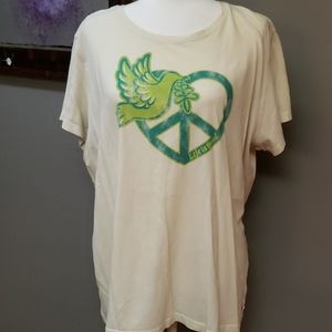 Life Is Good Cream Tee with Green Peace Dove